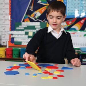 Zestaw 60 klocków geometrycznych do nauki geometrii dla dzieci